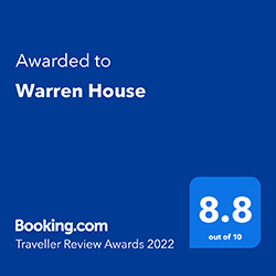Booking.com award for 2022 - Warren House 8.9